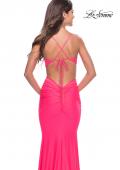 Picture of: Prom Dress with Cut Out Sides and Low Open Back in Neon in Neon Pink, Style: 31428, Detail Picture 2