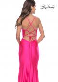 Picture of: Knot Detail Jersey Dress with Cut Out in Neon Pink, Style: 31575, Detail Picture 2