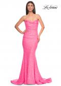 Picture of: Strapless Sweetheart Mermaid Sequin Prom Gown in Neon Pink, Style: 32092, Detail Picture 2