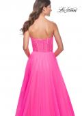 Picture of: Neon Strapless Sweetheart A-Line Corset Prom Dress in Neon Pink, Style: 32341, Detail Picture 2