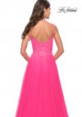 Picture of: A-line Gown with Sheer Floral Embellished Bodice in Neon Pink in Neon Pink, Style: 31506, Detail Picture 3