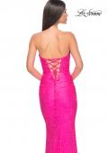 Picture of: Neon Rhinestone Embellished Jersey Dress with Strapless Sweetheart Top in Neon Pink, Style: 32436, Detail Picture 3