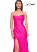 Picture of: Jersey Dress with Square Neckline and Ruching in Neon Pink, Style: 31129, Detail Picture 7