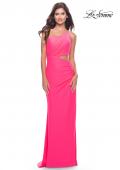 Picture of: One Shoulder Dress with Side Cut Out and Unique Back in Bright Colors in Neon Pink, Style: 31443, Detail Picture 7