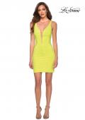 Picture of: Rhinestone Neon Homecoming Dress with Cut Out Back in Neon Yellow, Style: 29488, Main Picture