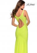 Picture of: Fully Beaded Long Prom Gown with Keyhole Back in Neon Yellow, Style: 28760, Detail Picture 3