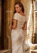 Picture of: Jacquard Off-Shoulder Gown with Folded Collar in Nude, Style: 33428, Detail Picture 2