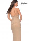 Picture of: Net Jersey Rhinestone Prom Dress with Corset Waist in Nude, Style: 32097, Detail Picture 8