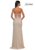 Picture of: Strapless Net Jersey Prom Dress with Unique Rhinestones in Nude, Style: 32774, Detail Picture 8
