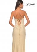 Picture of: Strapless Fitted Rhinestone Embellished Gown with Knot Detail in Nude, Style: 32175, Detail Picture 10