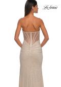 Picture of: Strapless Net Jersey Prom Dress with Unique Rhinestones in Nude, Style: 32774, Detail Picture 14