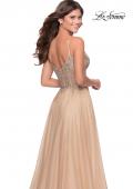 Picture of: A-line Gown with Sheer Floral Embellished Bodice in Nude, Style: 28543, Back Picture