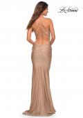 Picture of: Sparkle Rhinestone Long Jersey Prom Dress in Nude, Detail Picture 24