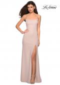 Picture of: Simple Long Prom Dress with Strappy Beaded Back in Nude, Style: 27089, Detail Picture 2