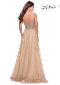 Picture of: A-line Gown with Sheer Floral Embellished Bodice in Nude, Style: 28543, Detail Picture 2