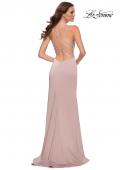 Picture of: Jersey Dress with Beaded Rhinestone Straps in Nude, Style 29720, Detail Picture 2