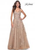 Picture of: Gorgeous Sequin Beaded Floral A-Line Tulle Dress in Nude, Style: 32052, Detail Picture 3