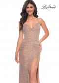 Picture of: Stretch Sequin Fitted Prom Dress with Open Back in Nude, Style: 32331, Detail Picture 3
