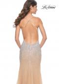 Picture of: Stunning Rhinestone Embellished Fitted Tulle Dress in Nude, Style: 32007, Detail Picture 4