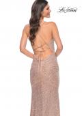 Picture of: Stretch Sequin Fitted Prom Dress with Open Back in Nude, Style: 32331, Detail Picture 4