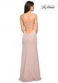 Picture of: Simple Long Prom Dress with Strappy Beaded Back in Nude, Style: 27089, Detail Picture 2