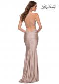 Picture of: On Trend Jersey Long Dress with Ruching on Bodice in Nude, Style 29873, Detail Picture 6