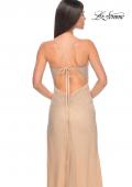 Picture of: Rhinestone Embellished Fitted Dress with Illusion Bustier Top in Nude, Style: 32435, Detail Picture 6