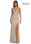 Picture of: Strapless Net Jersey Prom Dress with Unique Rhinestones in Nude, Style: 32774, Detail Picture 7