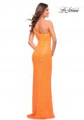 Picture of: Bright Simple One Shoulder Long Sequin Evening Gown in Orange, Style: 30618, Detail Picture 13