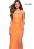 Picture of: Vibrant Wrap Style Sequin Dress with Slit, Style: 30620, Detail Picture 15