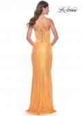 Picture of: Bustier Sequin Neon Prom Dress with Lace Up Back in Orange, Style: 31965, Detail Picture 18