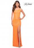 Picture of: Bright Simple One Shoulder Long Sequin Evening Gown in Orange, Style: 30618, Detail Picture 3