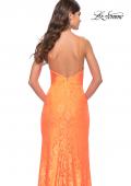 Picture of: Gorgeous Neon Lace Stretch Gown in Orange, Style: 31513, Detail Picture 6