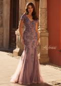 Picture of: Trumpet Mother of the Bride Dress with Beaded Lace Applique in Orchid, Style: 32940, Main Picture