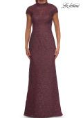 Picture of: High Neck Cap Sleeve Lace Evening Gown in Orchid, Style: 33729, Main Picture