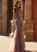 Picture of: Trumpet Mother of the Bride Dress with Beaded Lace Applique in Orchid, Style: 32940, Back Picture