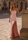 Picture of: Fitted Strapless Dress with Rhinestone Embellished Neckline and Slit in Orchid Pink, Style 32799, Main Picture