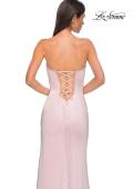 Picture of: Fitted Strapless Dress with Rhinestone Embellished Neckline and Slit in Orchid Pink, Style 32799, Detail Picture 19