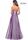 Picture of: Strapless Chiffon Dress with Criss Cross Bodice Detail in Orchid, Style: 27515, Back Picture