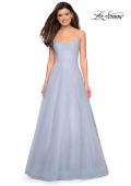 Picture of: Rhinestone A-Line Tulle Prom Dress in Pale Blue, Style: 27608, Detail Picture 1