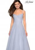 Picture of: Rhinestone A-Line Tulle Prom Dress in Pale Blue, Style: 27608, Detail Picture 4