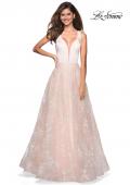 Picture of: Elegant Ball Gown With Floral Printed Skirt and Pockets in Pale Pink, Style: 27325, Main Picture