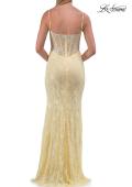 Picture of: Lace Fitted Gown with Sheer Bodice and Spaghetti Straps in Pale Yelllow, Style: 33485, Detail Picture 16