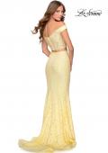 Picture of: Two Piece Off the Shoulder Sequin Lace Prom Dress in Pale Yellow, Style: 28565, Main Picture