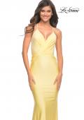 Picture of: Sparkling Pastel Jersey Gown with Open Back in Yellow, Style: 30463, Detail Picture 9