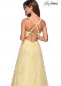 Picture of: Floor Length Tulle Ball Gown with Lace Accents in Pale Yellow, Style: 27441, Detail Picture 10