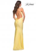Picture of: Sparkling Pastel Jersey Gown with Open Back in Yellow, Style: 30463, Detail Picture 10