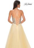 Picture of: Rhinestone Embellished Corset with Lace Up Back and Tulle Skirt in Pale Yellow, Style 32703, Detail Picture 13