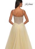 Picture of: Tulle A-line Prom Dress with Rhinestone Detail on Corset Top in Pale Yellow, Style: 32675, Detail Picture 15