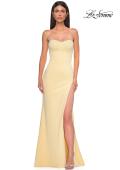 Picture of: Jersey Strapless Dress with Sweetheart Rhinestone Lined Neckline in Pale Yellow, Style 32829, Detail Picture 22